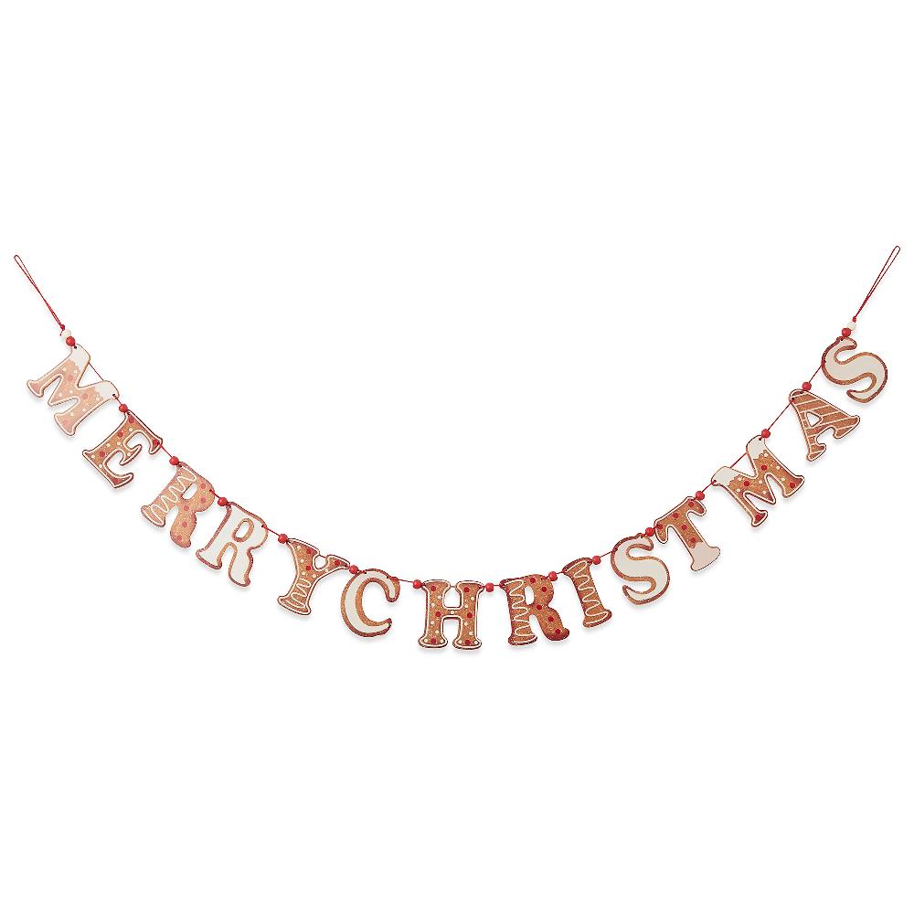 QVC Dmail Festone natalizio Merry Christmas pan zenzero