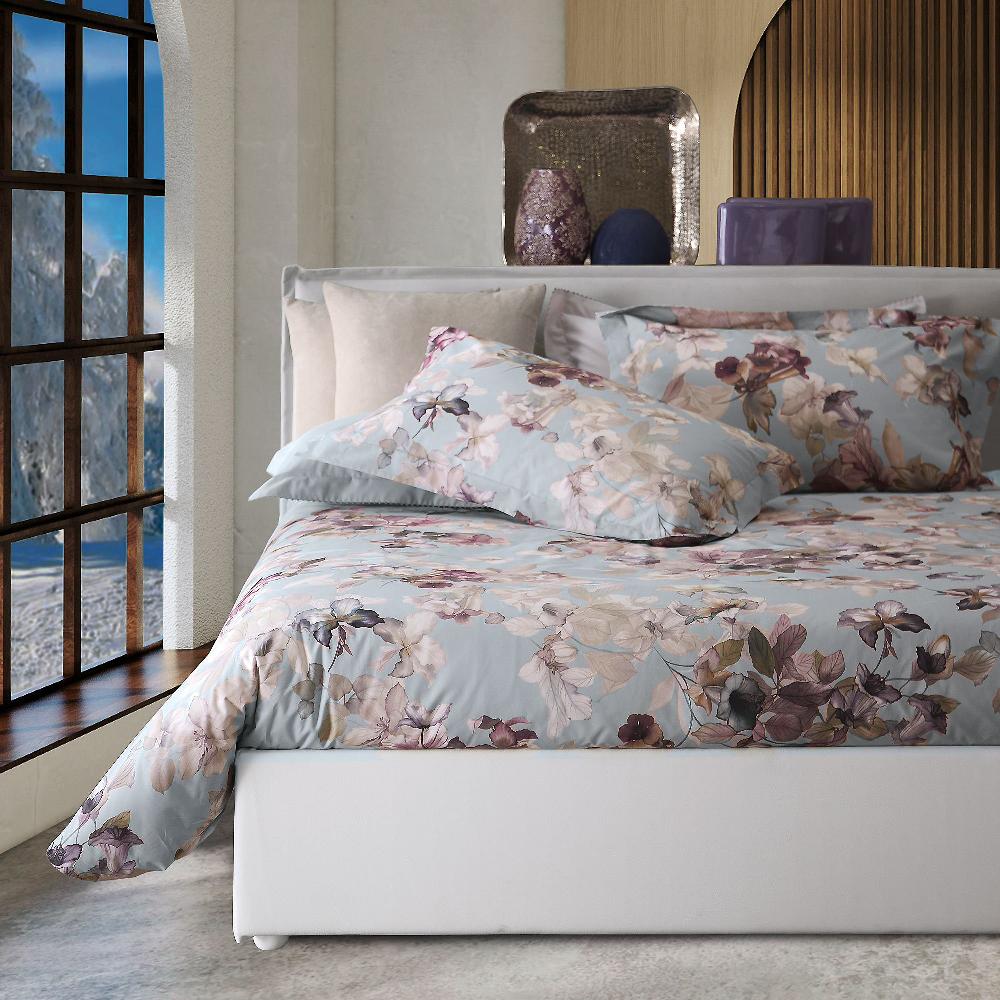 QVC Dondi Home Parure copripiumino matrimoniale Lisa in percalle