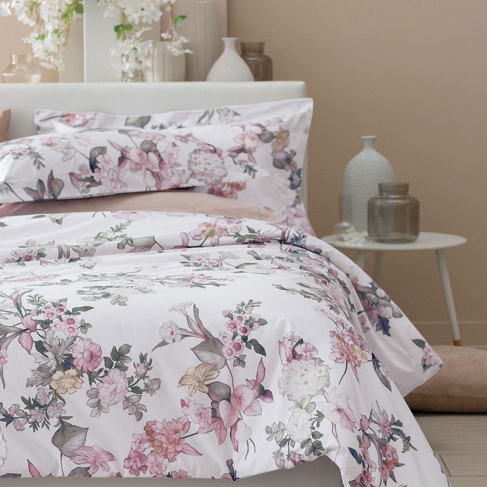 QVC Dondi Home Parure copripiumino Ortensia matrimoniale 100% cotone 200TC