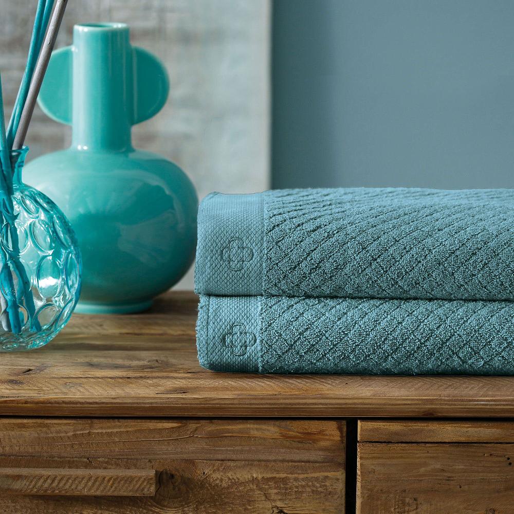 QVC Dondi Home Set 2 asciugamani Saturnia viso+ospite 100% cotone 500gr/mq