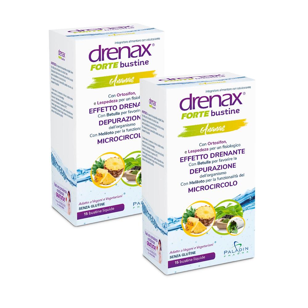 QVC Drenax Forte Ananas o Mirtillo&Uva Integratore alimentare (30 stick)
