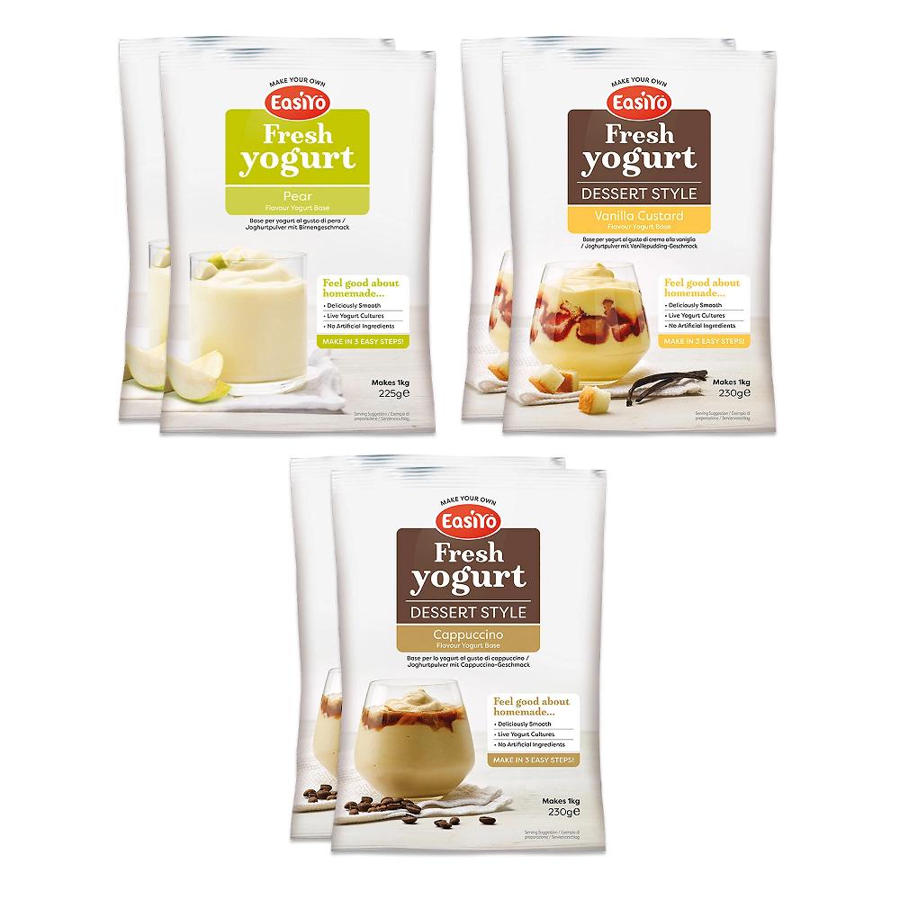 QVC Easiyo 6 kg di yogurt: Crema Vaniglia Cappuccino Pera