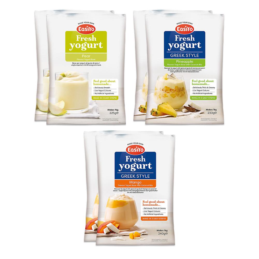 QVC Easiyo 6 kg di yogurt: Pera Ananas&Cocco Mango&Cocco