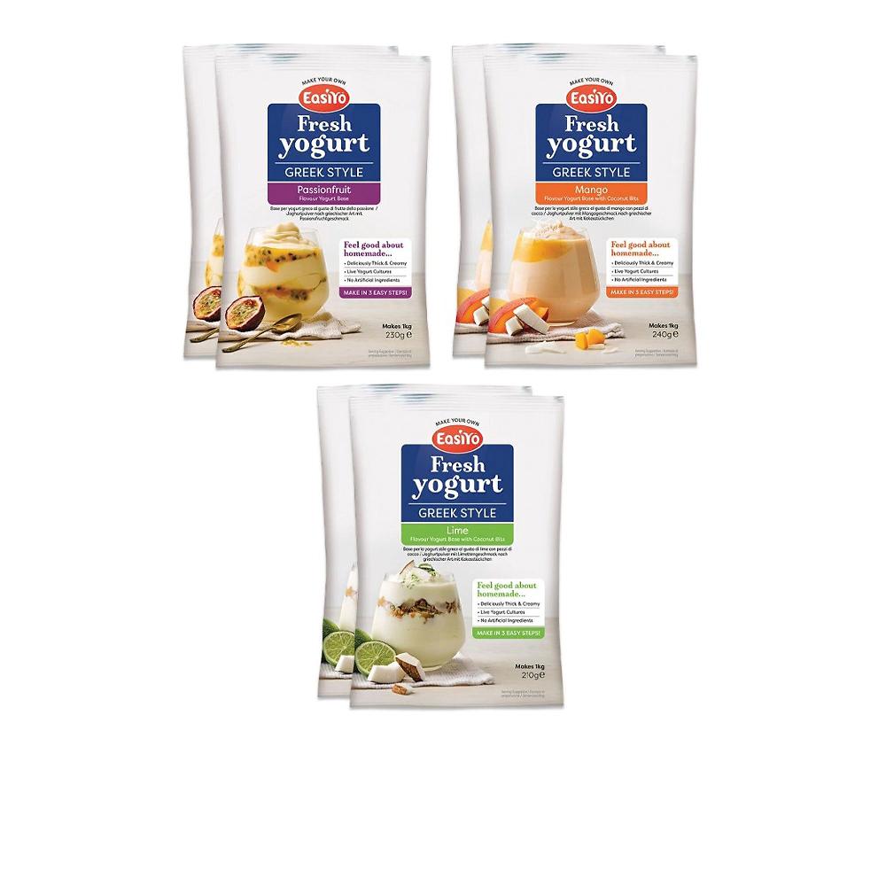 QVC Easiyo 6gk yogurt gusti passion fruit mango e cocco lime e cocco