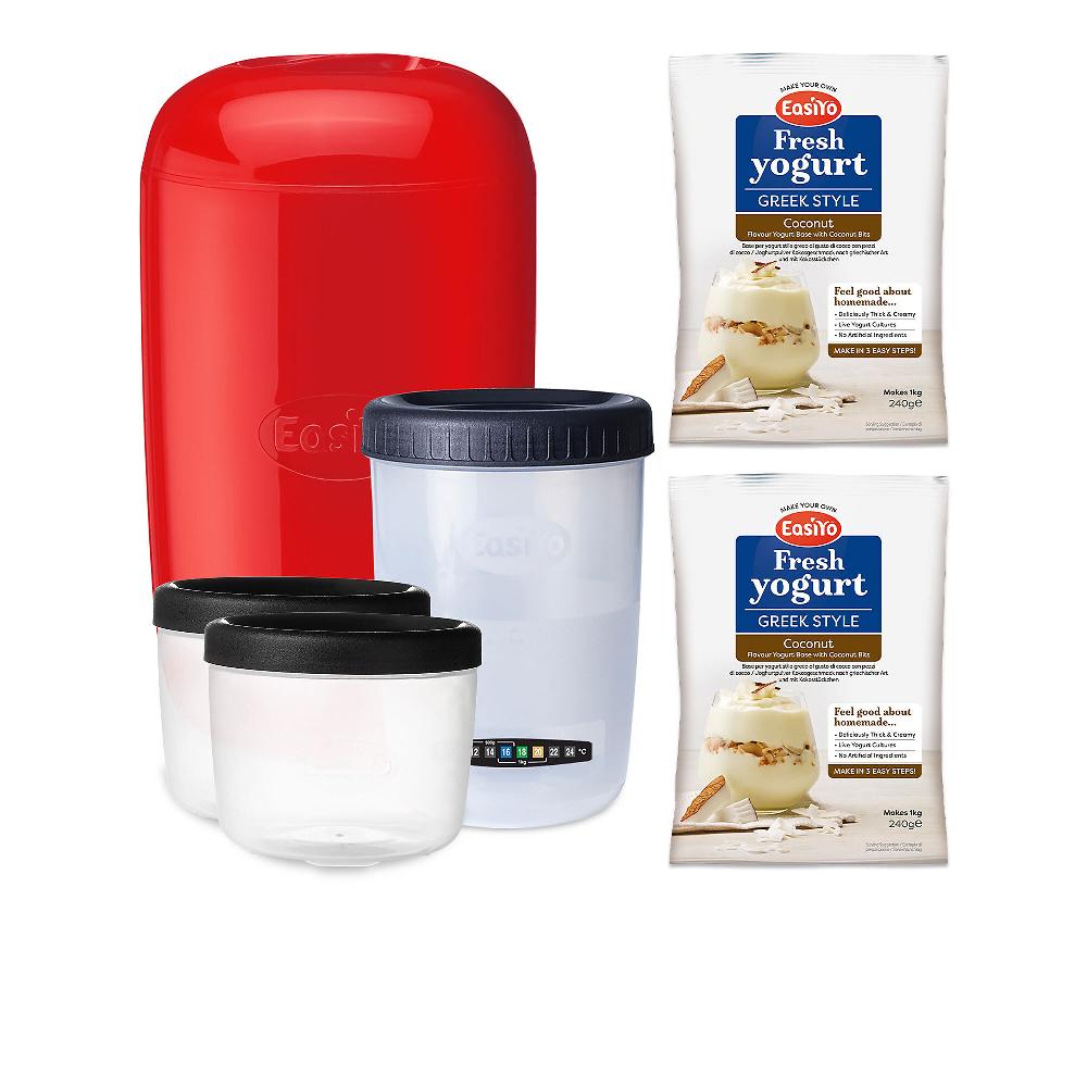 QVC Easiyo Kit Yogurtiera barattolo 1 kg 2 vasetti 500 gr 2 kg di yogurt