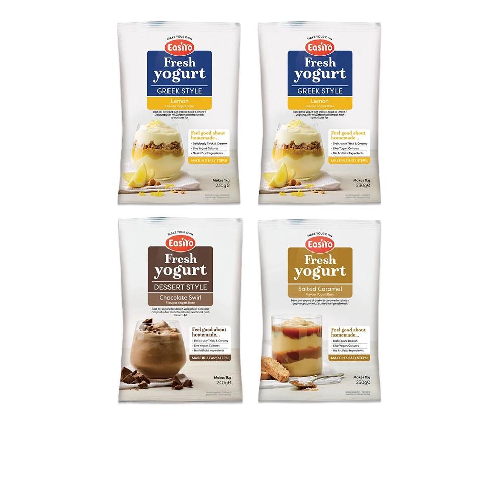 QVC Easiyo Set 4kg di yogurt greco Limone cioccolato caramello