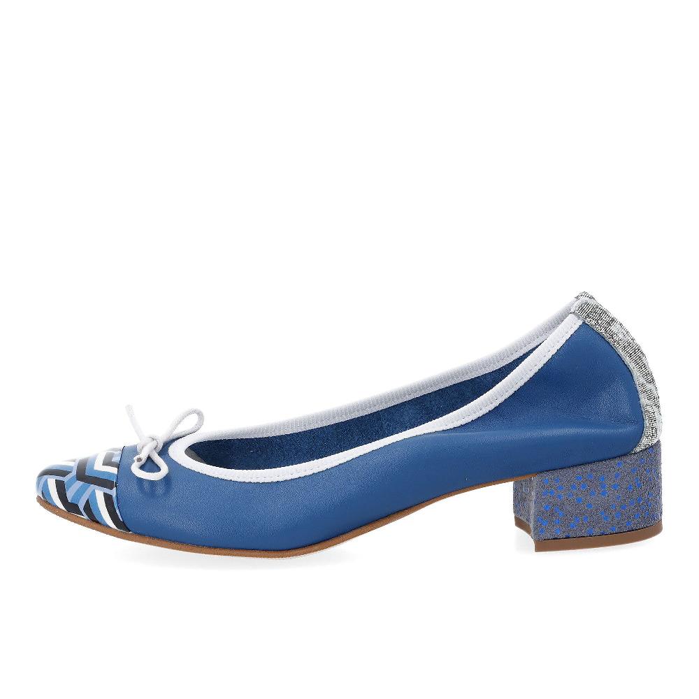 QVC Ebarrito Ballerina Acrobatic Dancer In Pelle Patchwork Tacco 4 Cm