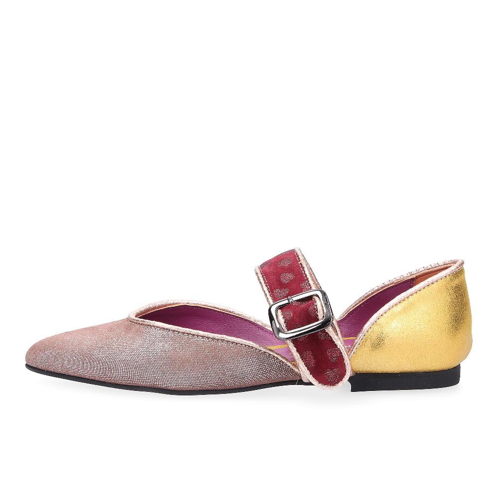 QVC Ebarrito Ballerine Flat In Pelle Stampa Patchwork