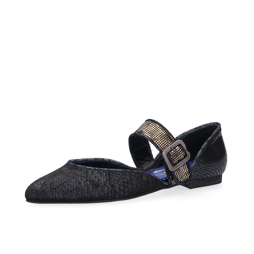 QVC Ebarrito Ballerine flat in pelle stampa patchwork