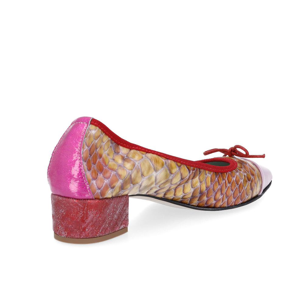QVC Ebarrito Ballerine In Pelle Patchwork E Tacco 4 Cm