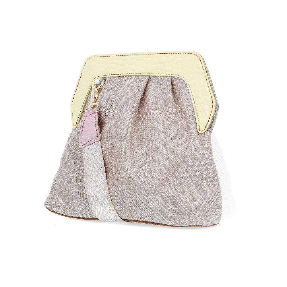QVC Ebarrito Borsa a mano in pelle patchwork con tracolla removibile