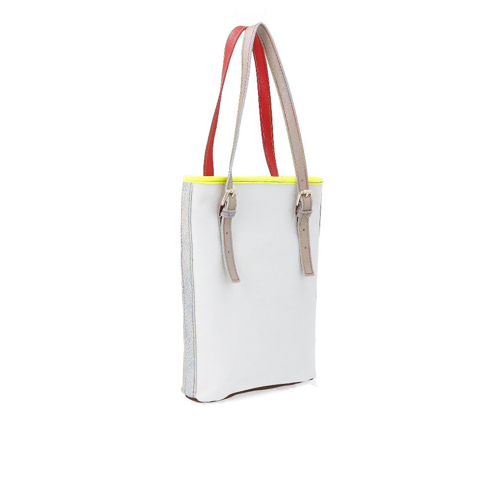 QVC Ebarrito Borsa A Spalla In Pelle Patchwork Con Due Manici