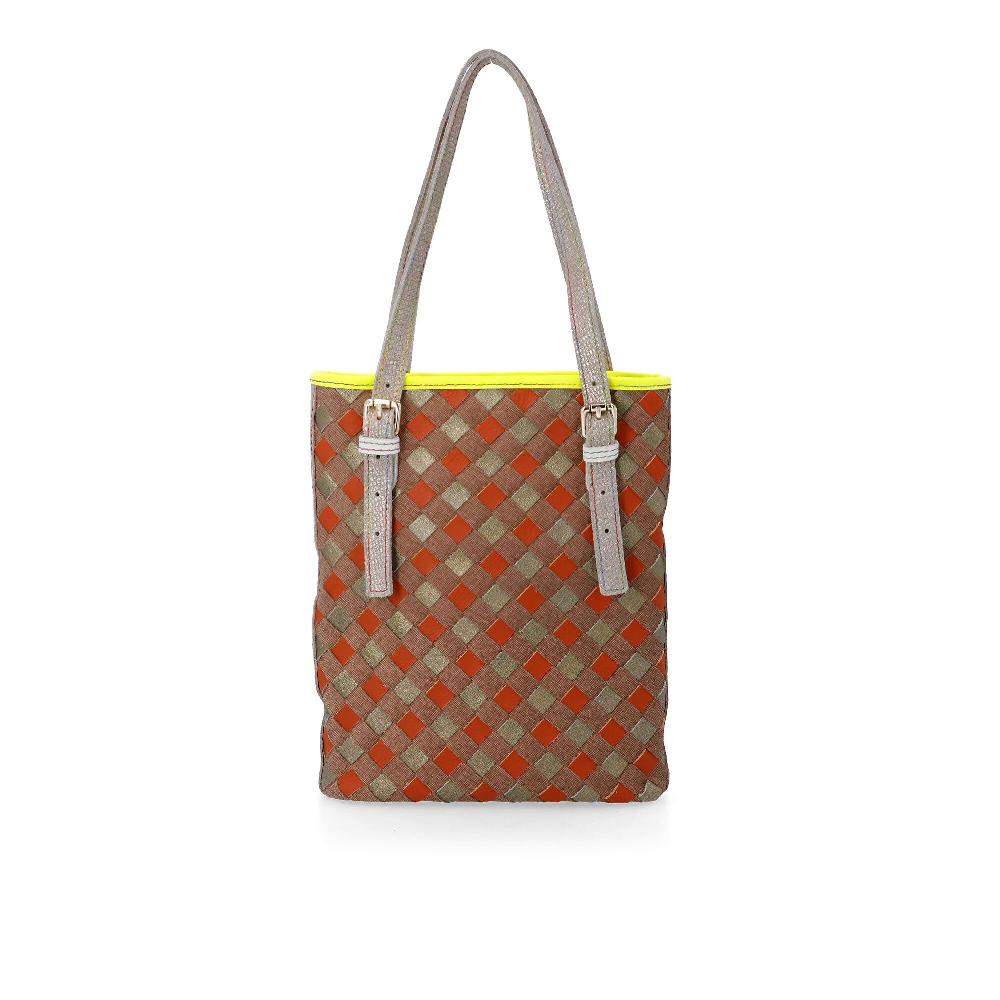 QVC Ebarrito Borsa A Spalla In Pelle Patchwork Con Manici Regolabili