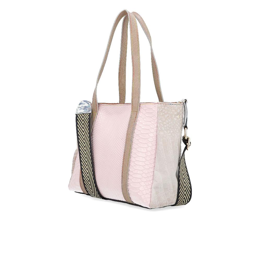 QVC Ebarrito Borsa A Spalla In Pelle Patchwork Con Tracolla Removibile