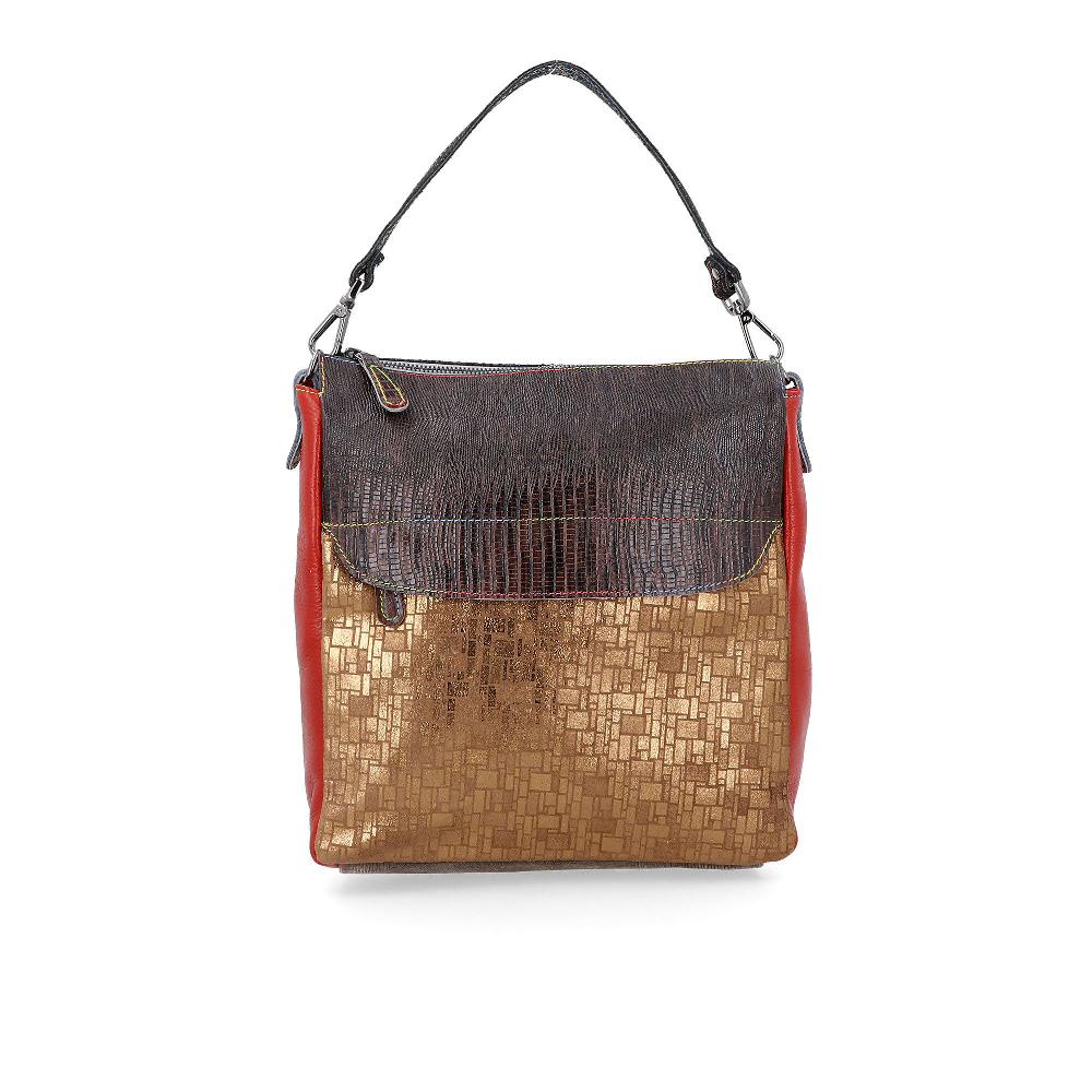 QVC Ebarrito Borsa a spalla in pelle patchwork Country Bag