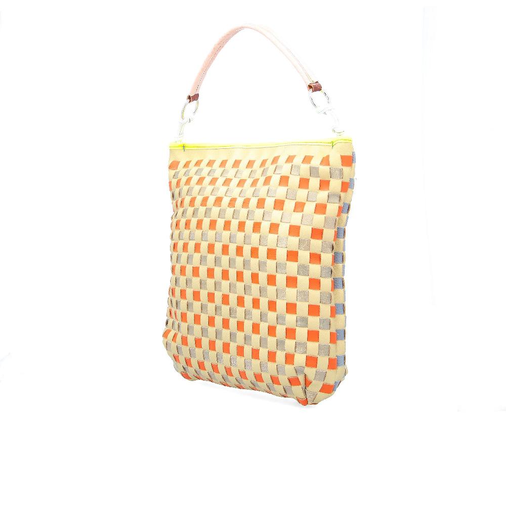 QVC Ebarrito Borsa A Spalla In Pelle Patchwork Rope Walker Bag