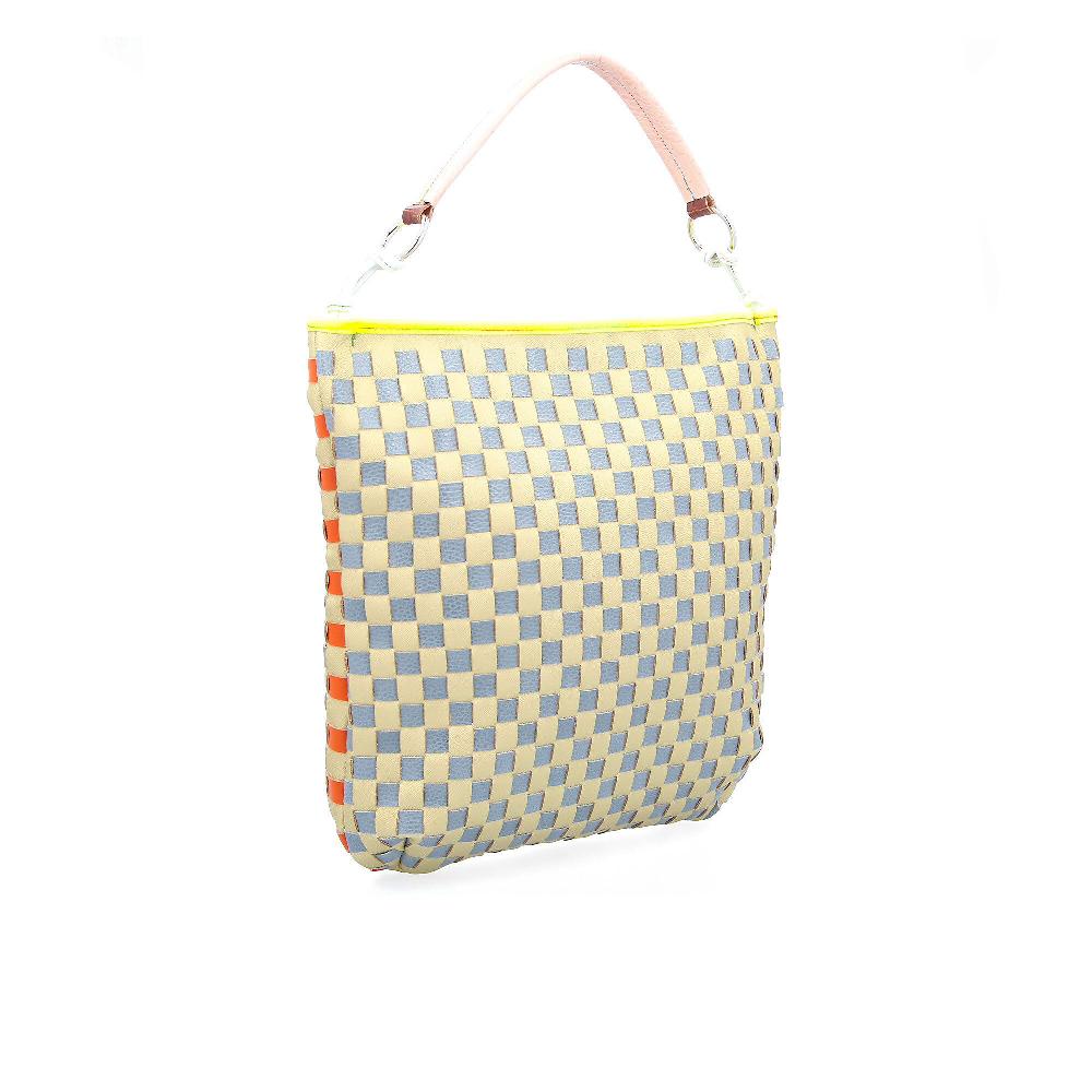 QVC Ebarrito Borsa A Spalla In Pelle Patchwork Rope Walker Bag