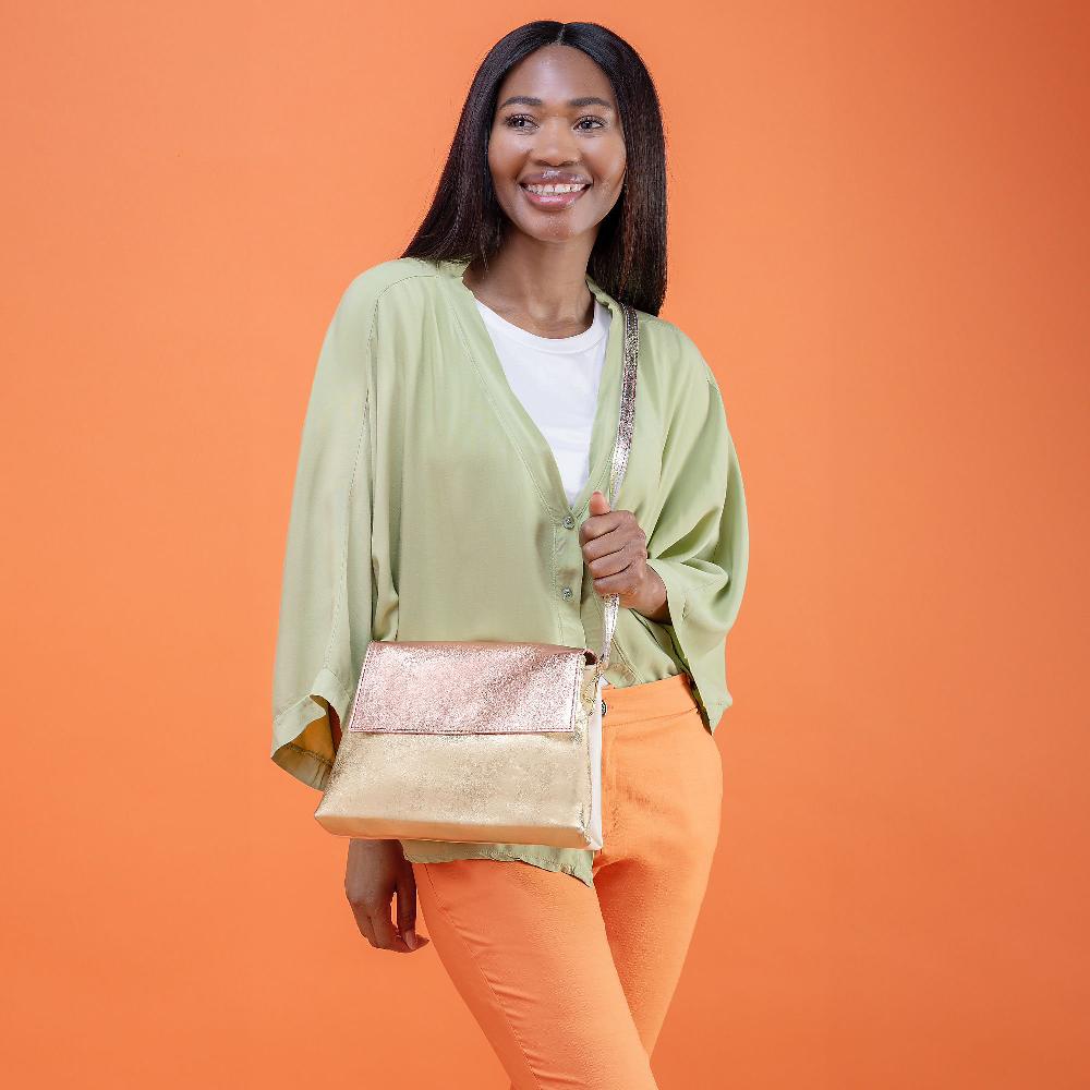 QVC Ebarrito Borsa In pelle Multiscomparto Tracolla removibile
