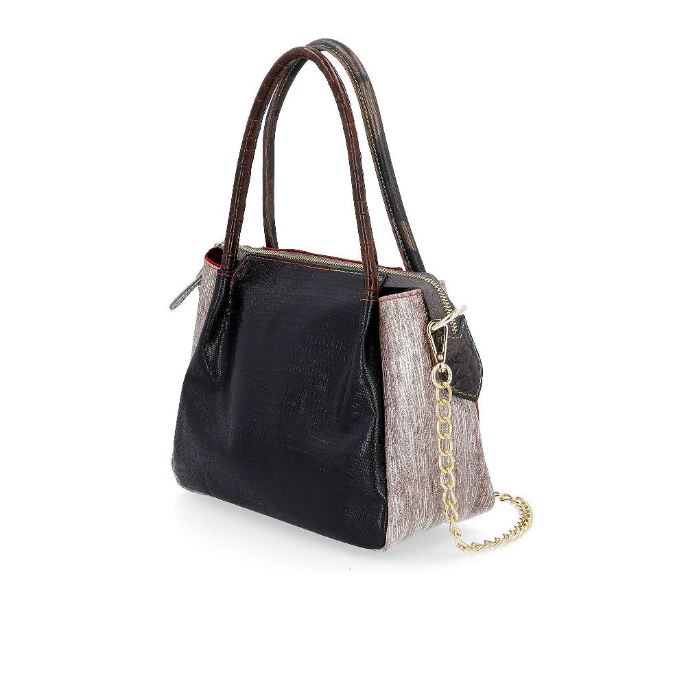 QVC Ebarrito Borsa In Pelle Patchwork Con Tracolla A Catena