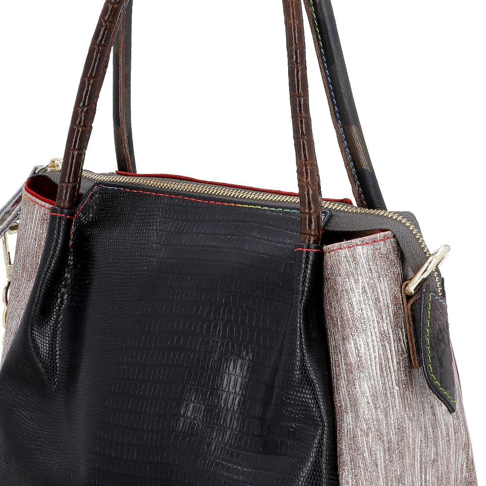 QVC Ebarrito Borsa In Pelle Patchwork Con Tracolla A Catena