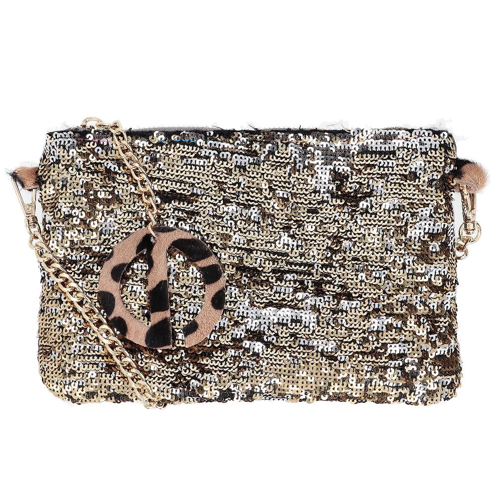 QVC Ebarrito Borsa Joy in pelle con tracolla a catena