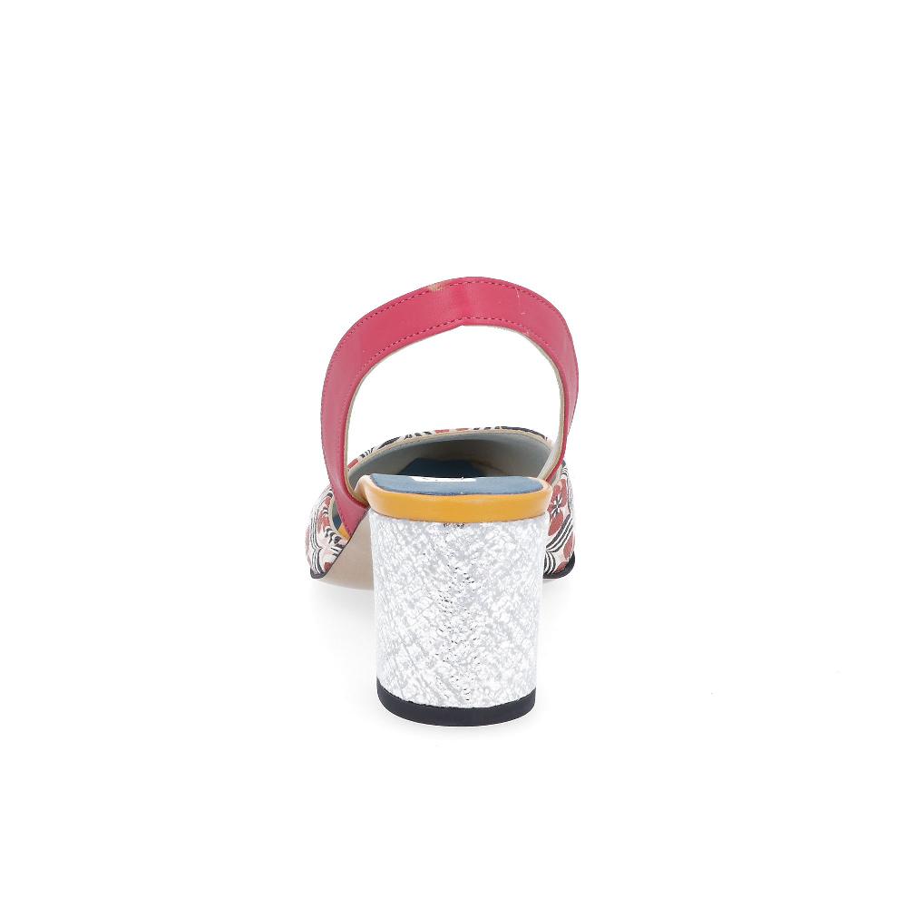 QVC Ebarrito Décolleté In Pelle Posteriore Aperto Tacco 6 Cm Made In Italy