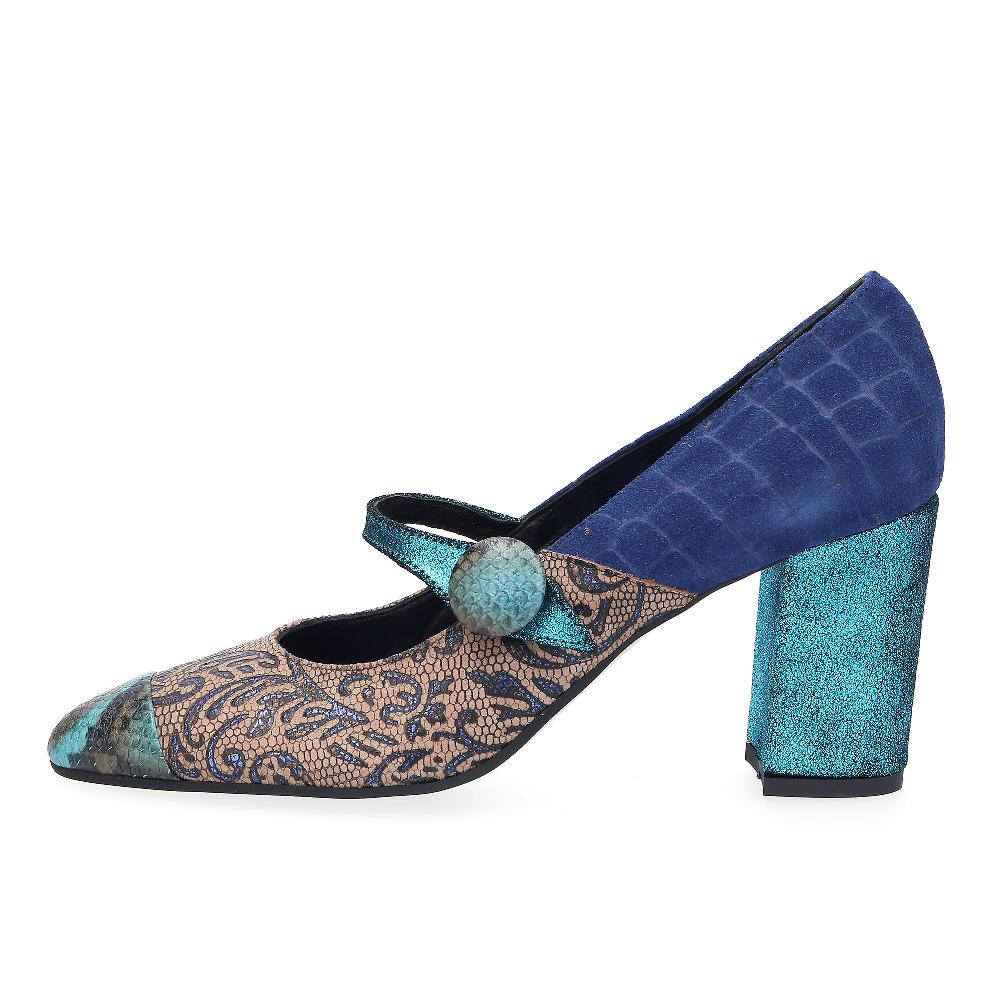 QVC Ebarrito Decolleté Sfilata In Pelle Patchwork Con Fascetta