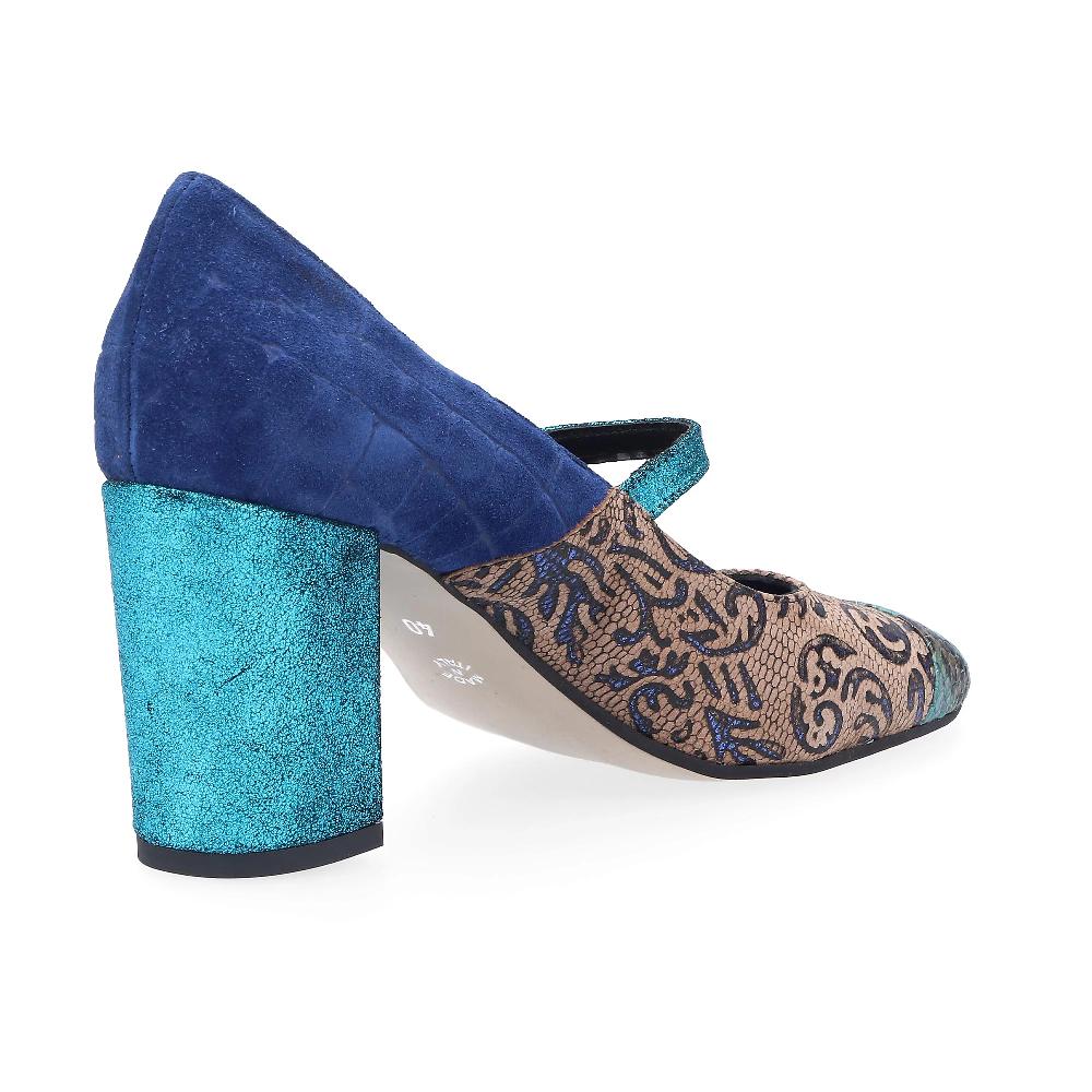 QVC Ebarrito Decolleté Sfilata In Pelle Patchwork Con Fascetta