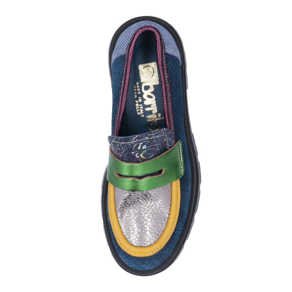 QVC Ebarrito Mocassini In Pelle Patchwork Con Fascia A Contrasto