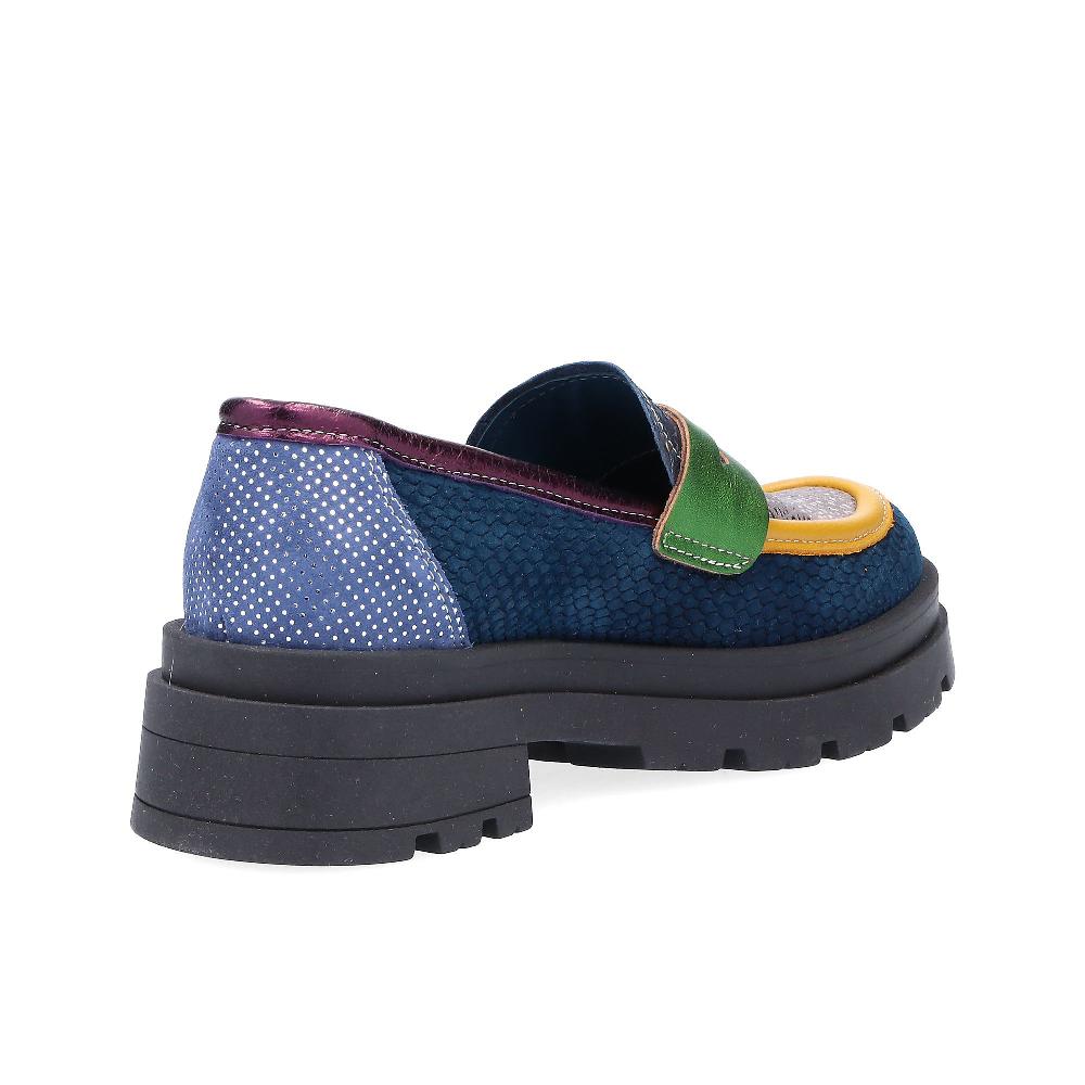 QVC Ebarrito Mocassini In Pelle Patchwork Con Fascia A Contrasto