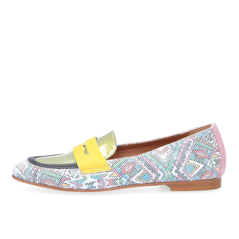 QVC Ebarrito Mocassini In Pelle Patchwork Con Inserto In Vernice