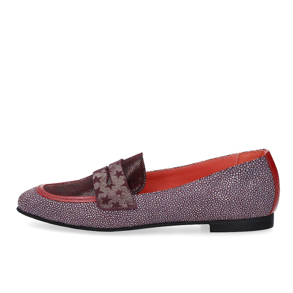 QVC Ebarrito Mocassini In Pelle Patchwork Fascia E Tacco 1 Cm