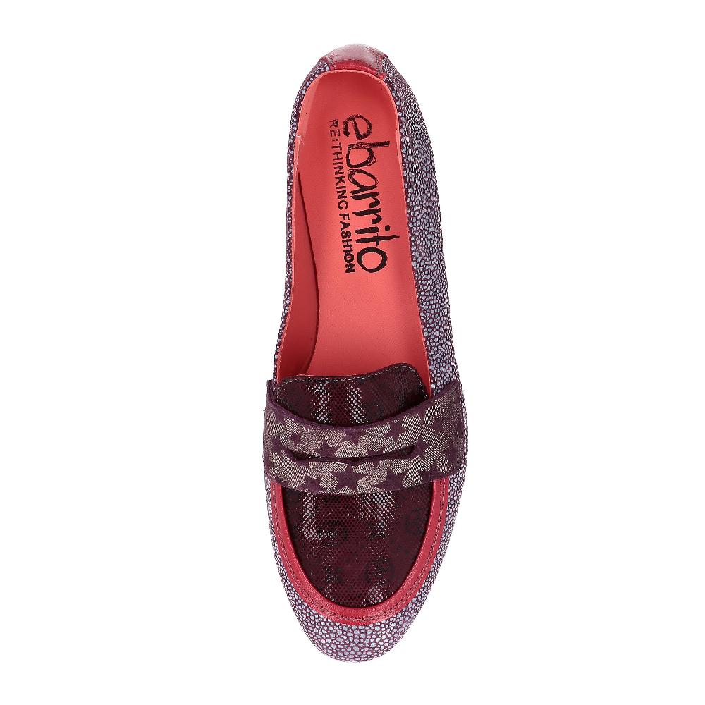 QVC Ebarrito Mocassini In Pelle Patchwork Fascia E Tacco 1 Cm