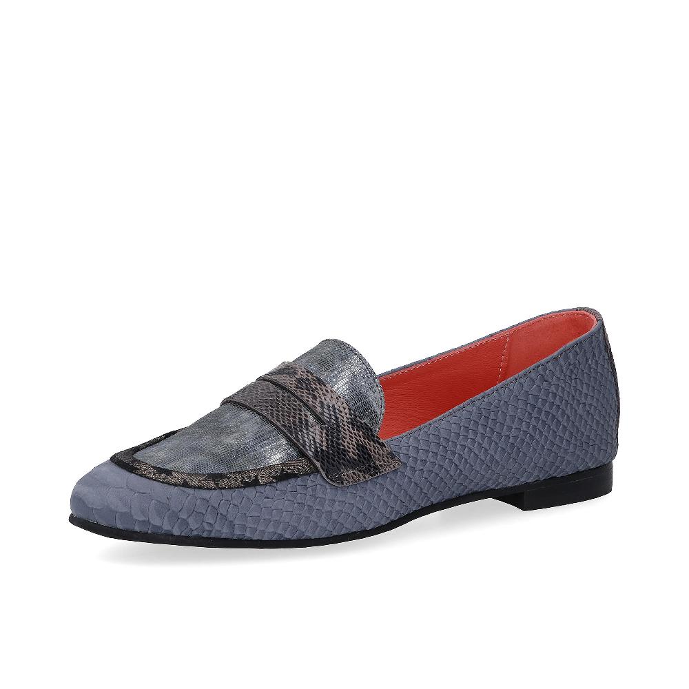 QVC Ebarrito Mocassini in pelle patchwork fascia e tacco 1 cm