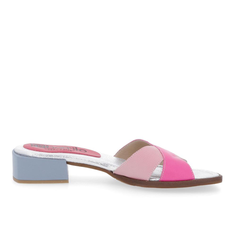 QVC Ebarrito Sabot A Fasce Incrociate In Pelle Con Tacco 3cm