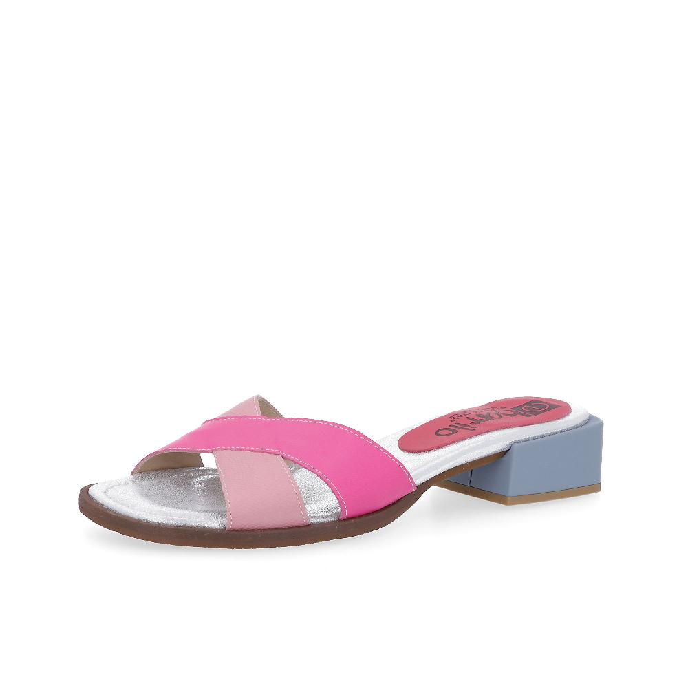 QVC Ebarrito Sabot a fasce incrociate in pelle con tacco 3cm