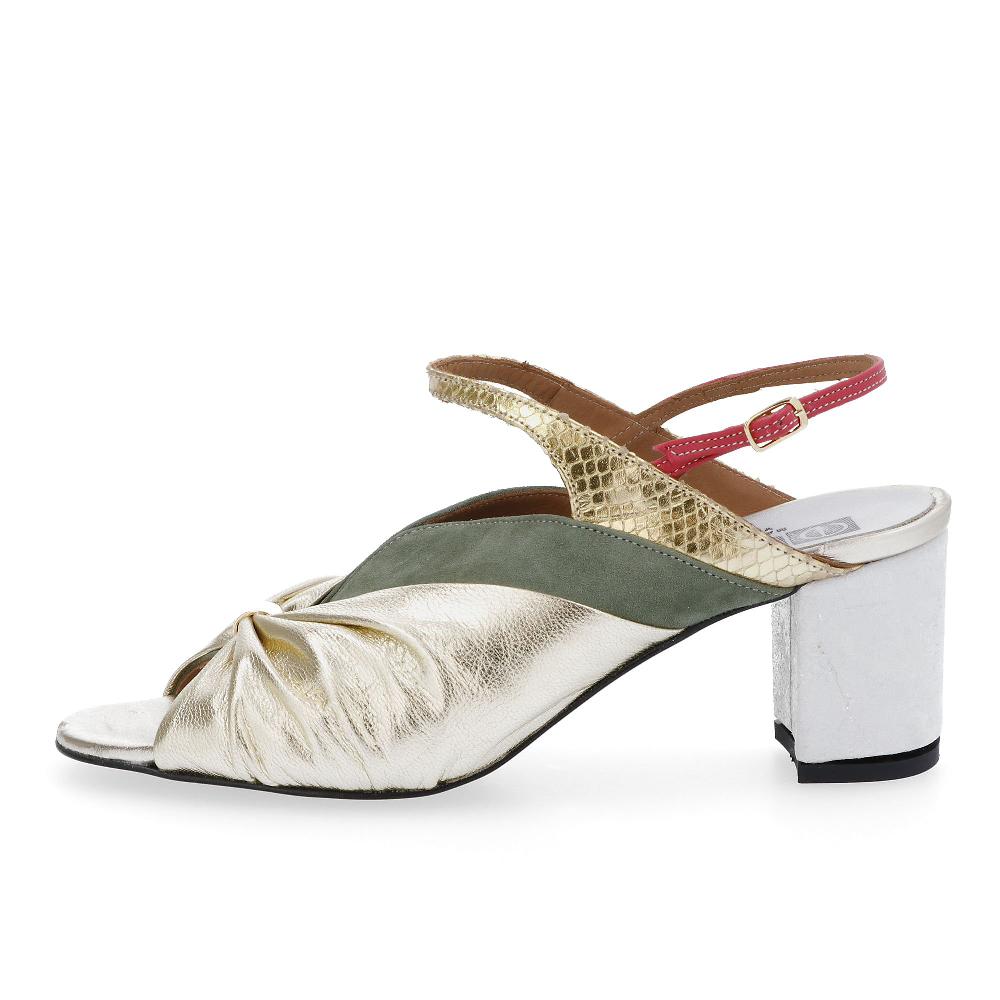 QVC Ebarrito Sandali In Pelle Con Fiocco E Tacco 5 5 Cm