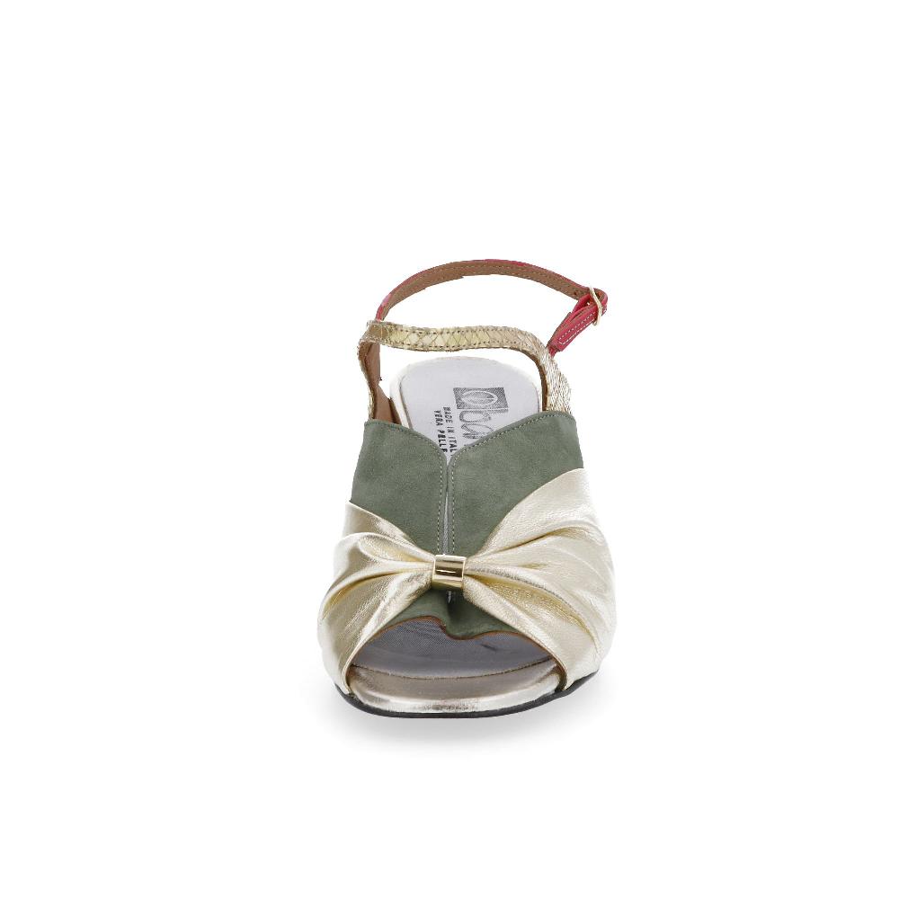 QVC Ebarrito Sandali In Pelle Con Fiocco E Tacco 5 5 Cm
