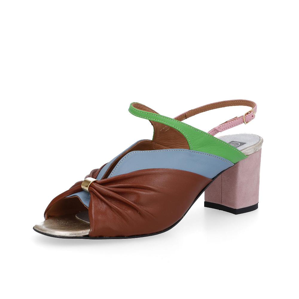 QVC Ebarrito Sandali in pelle con fiocco e tacco 5 5 cm