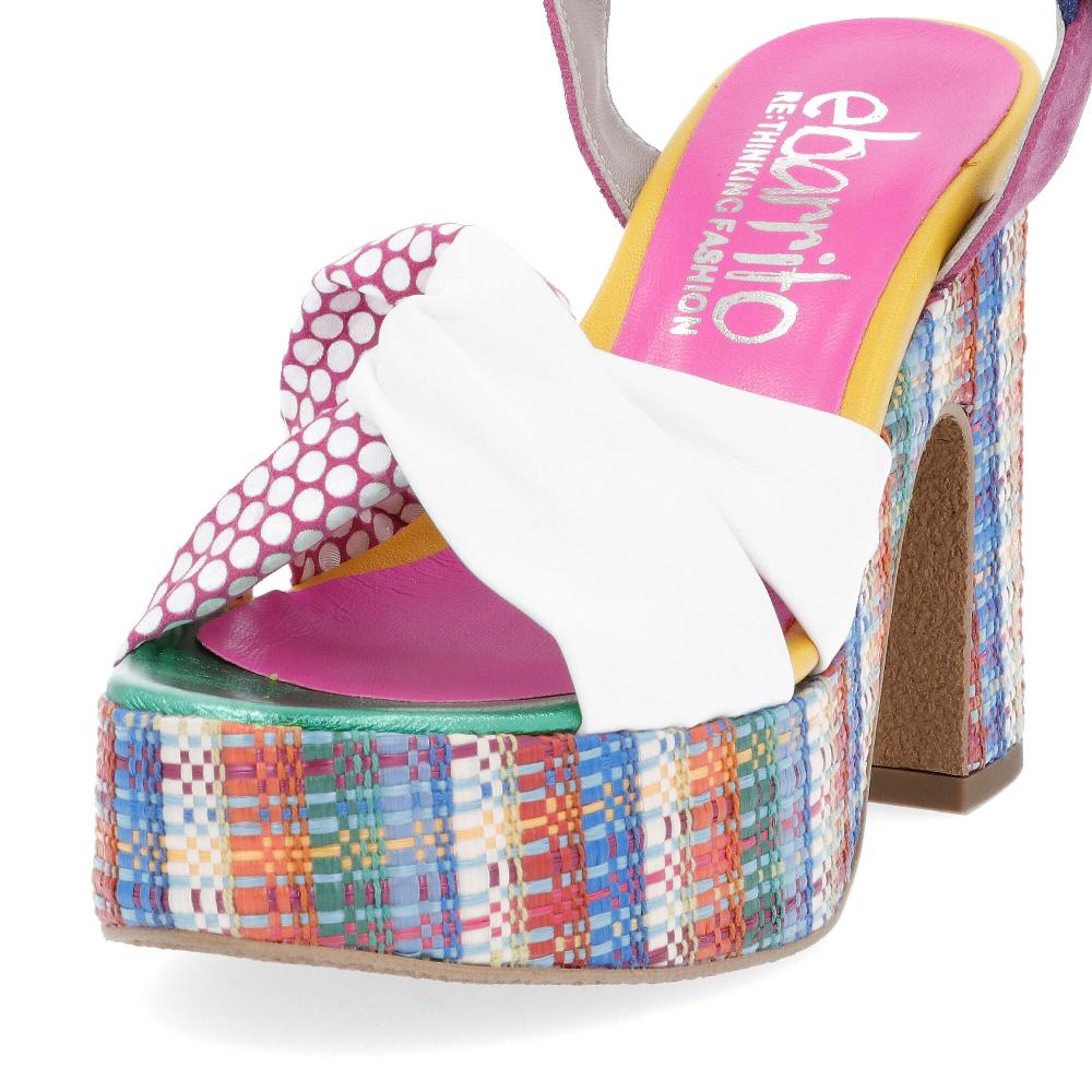 QVC Ebarrito Sandali In Pelle Patchwork Con Tacco 11 Cm