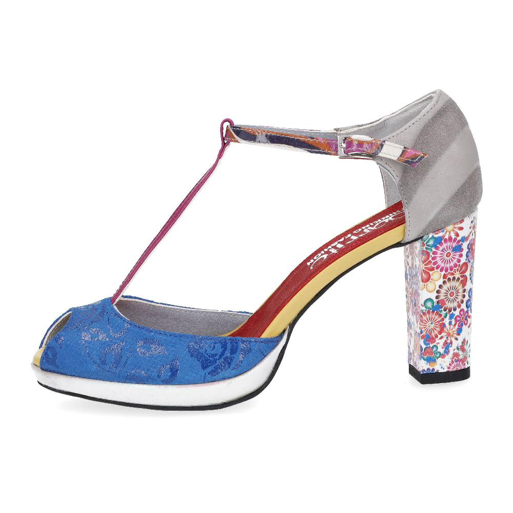 QVC Ebarrito Sandali Spuntati In Pelle Patchwork Con Tacco 9 Cm
