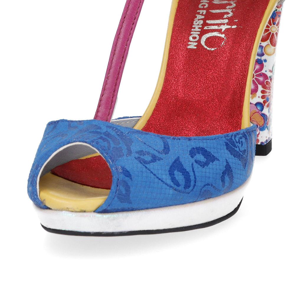 QVC Ebarrito Sandali Spuntati In Pelle Patchwork Con Tacco 9 Cm