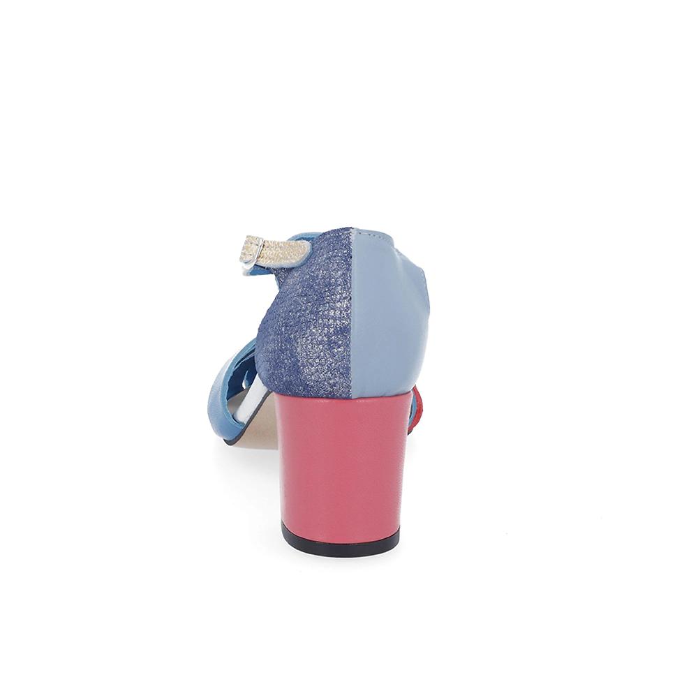 QVC Ebarrito Sandalo A T In Pelle Cinturino Regolabile Tacco 6 Cm Made In Italy