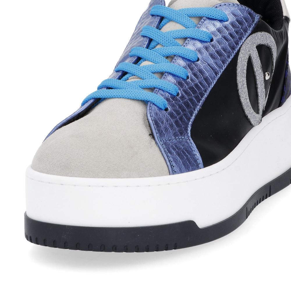 QVC Ebarrito Sneaker In Pelle Inserti A Contrasto Zeppa 5cm