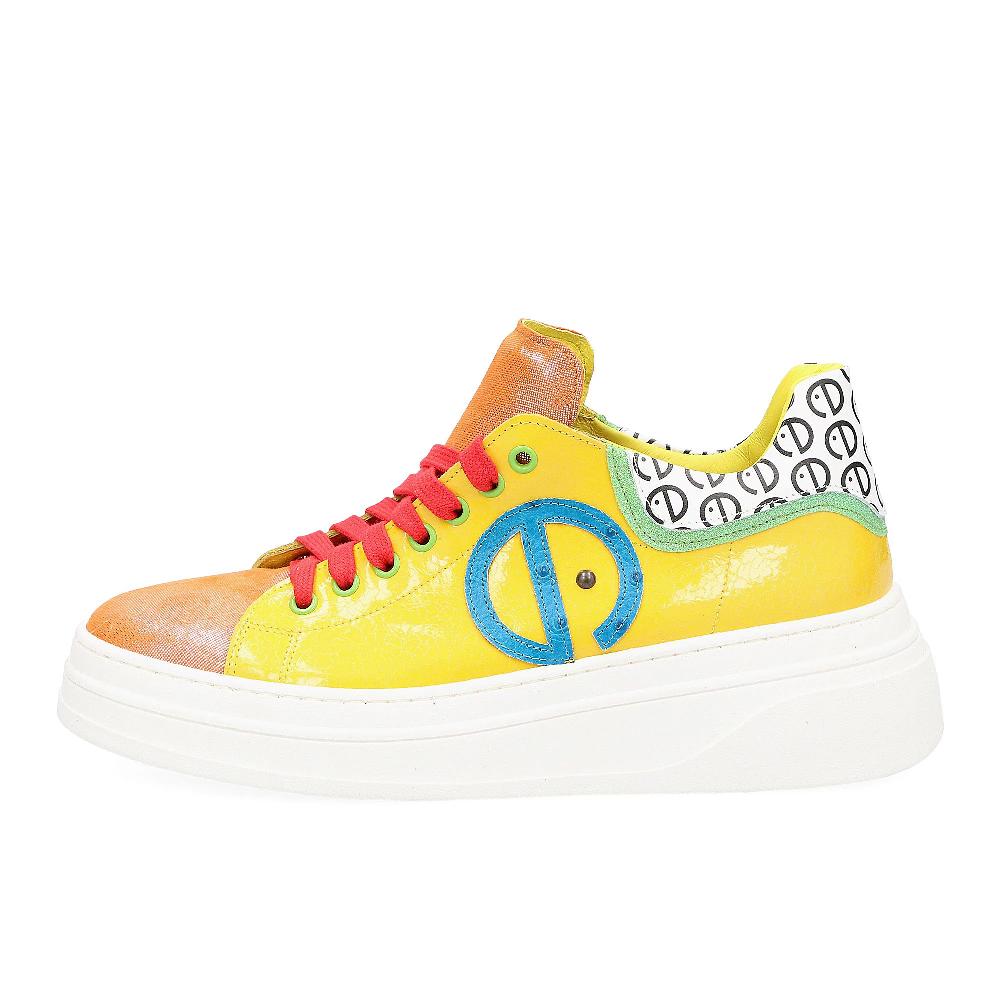 QVC Ebarrito Sneaker Patchwork In Pelle Con Zeppa 5 5 Cm