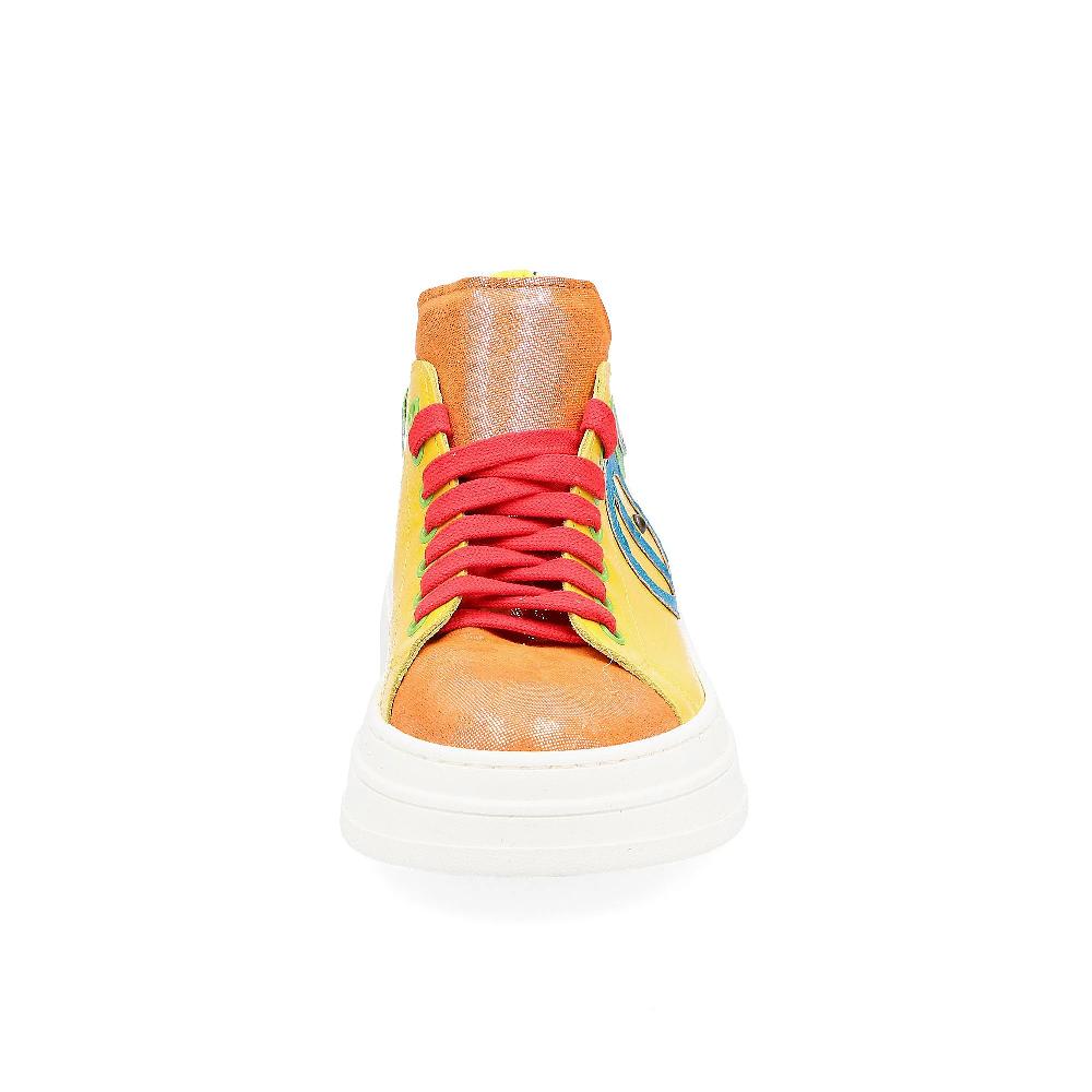 QVC Ebarrito Sneaker Patchwork In Pelle Con Zeppa 5 5 Cm