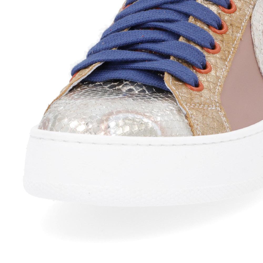 QVC Ebarrito Sneaker Stringate In Pelle Patchwork Con Logo