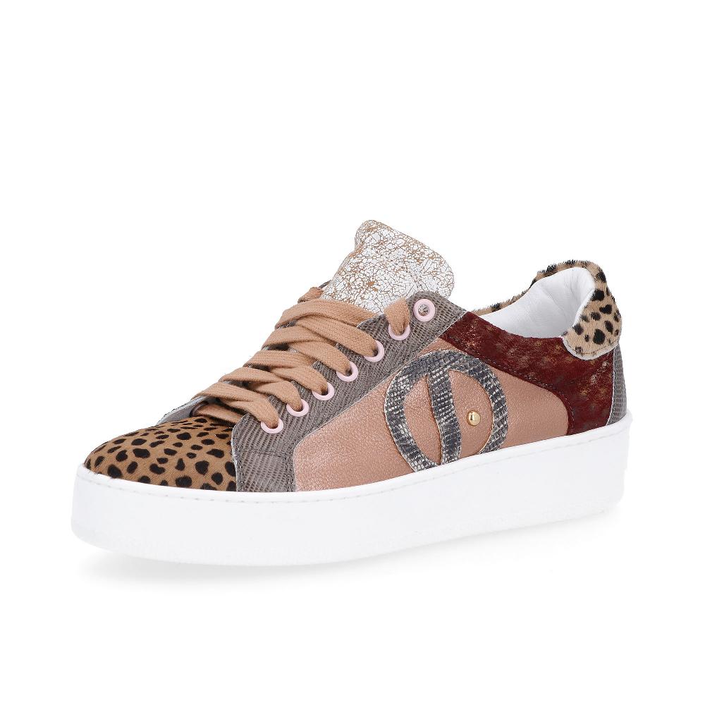 QVC Ebarrito Sneaker stringate in pelle patchwork con logo