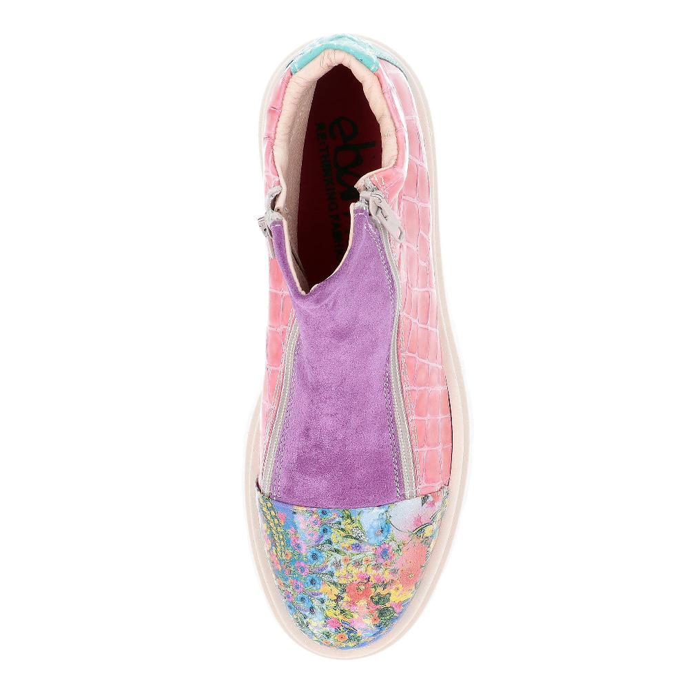 QVC Ebarrito Sneakers Alte In Pelle Patchwork Con Tacco 5 Cm