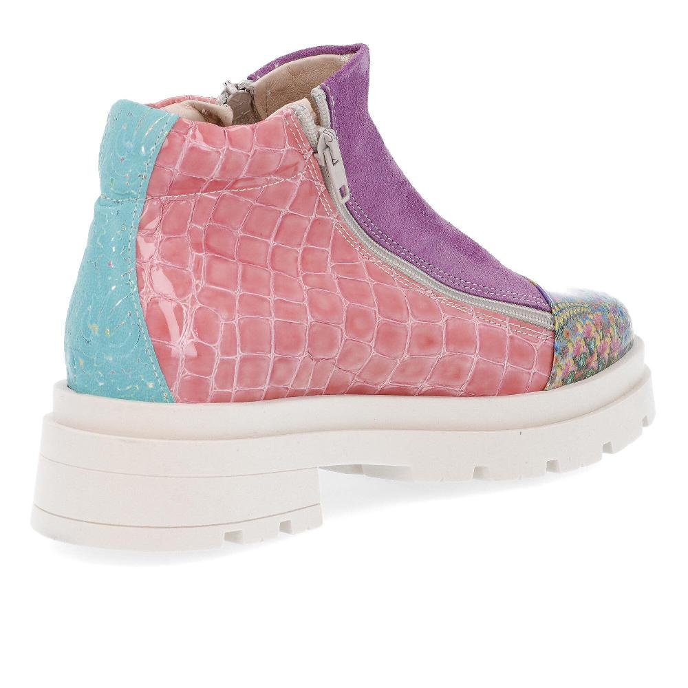 QVC Ebarrito Sneakers Alte In Pelle Patchwork Con Tacco 5 Cm